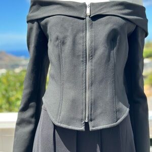 Zara Black Off-Shoulder Jacket
